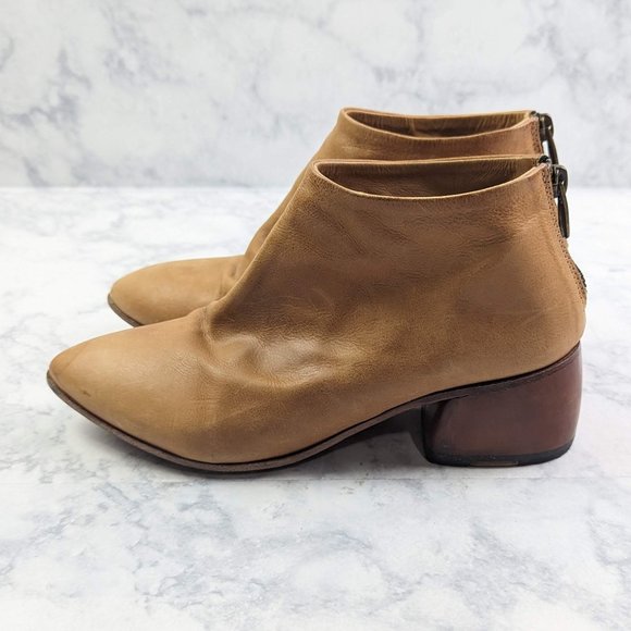 P. Monjo Curved Ankle Boot Todi Caramel Size 36.5 - Picture 6 of 9